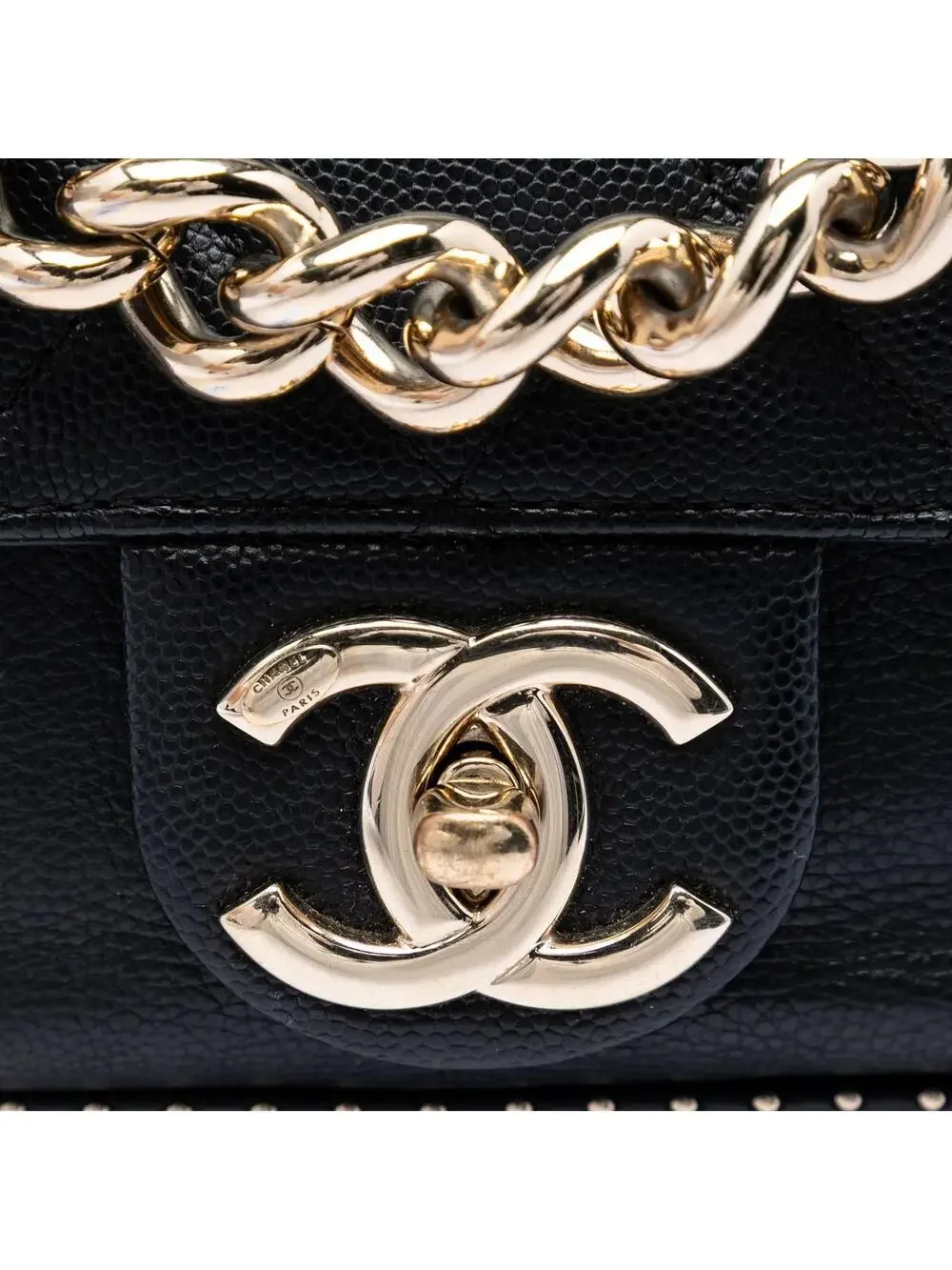Chanel Small Cc Quilted Caviar Studded #290397C33B